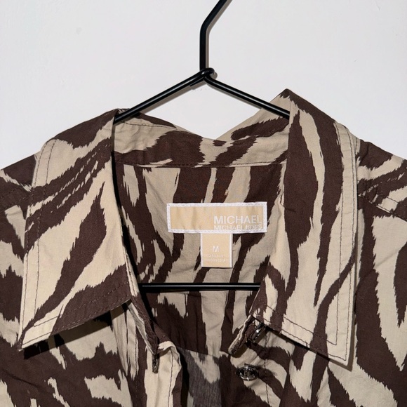 MICHAEL Michael Kors Zebra Belted Collared Dress - Picture 3 of 5